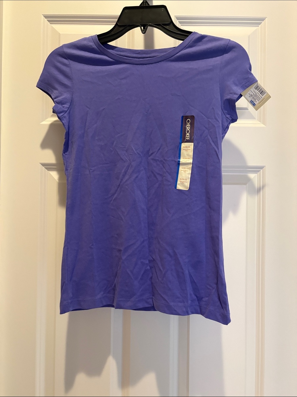 Cherokee Short Sleeve Crewneck Tee in Lavender Purple- 100% cotton
